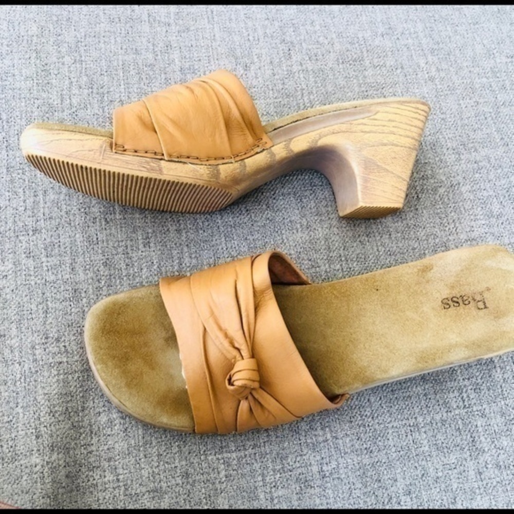 Bass leather heeled slides - Picture 2 of 5
